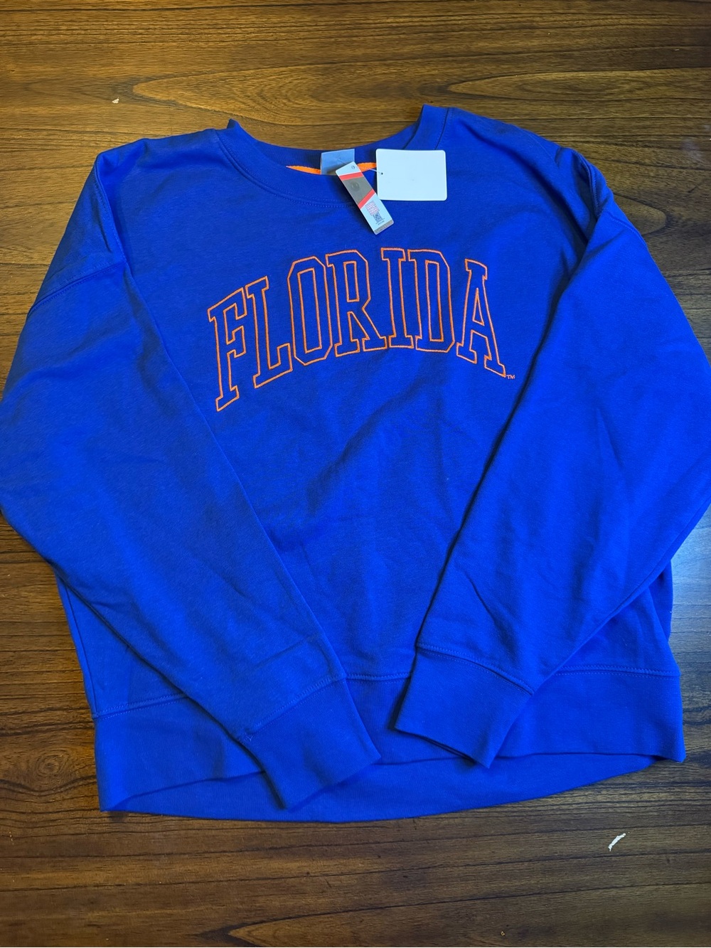 Florida Logo Crewneck Sweatshirt - Blue with Orange Lettering